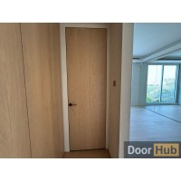 Natural Veneer Interior Door with Timeless Gold Anodized Profile – Developer Supply UAE